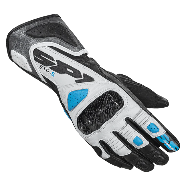 Spidi STR-6 Sport Motorrad Lederhandschuhe | Frauen | Grau/Weiß/Provence | A222302