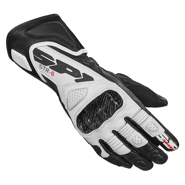 Spidi STR-6 Sport Motorrad Lederhandschuhe | Frauen | Schwarz/Weiß | A222011